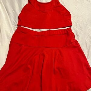 Red Two-Piece Athletic Set skirt size large new without tags INGORINA